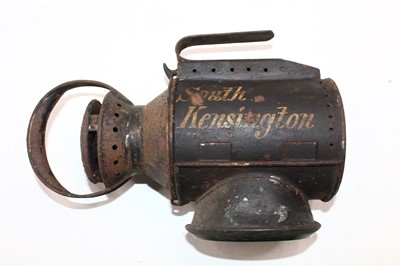 Lot 99 - A Metropolitan Railway hand lamp with...