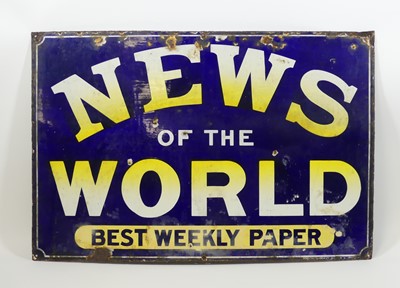 Lot 220 - An enamel on metal advertising sign 'News Of...