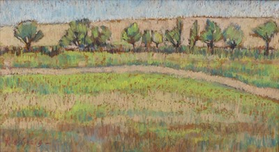 Lot 349 - Rita Greig (1918-2011) - The Field, oil on...