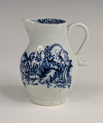 Lot 2036 - A Lowestoft porcelain sparrowbeak jug, circa...