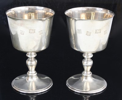 Lot 1067 - A pair of Elizabeth II silver goblets, in the...