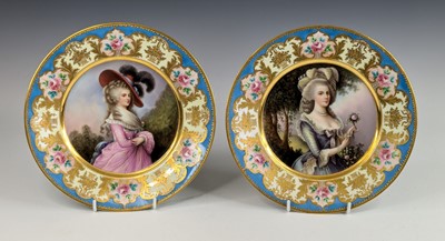 Lot 2073 - A pair of Rosenthal porcelain cabinet plates,...