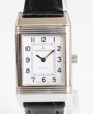 Lot 2379 - A lady's steel Jaeger le Coultre Reverso...