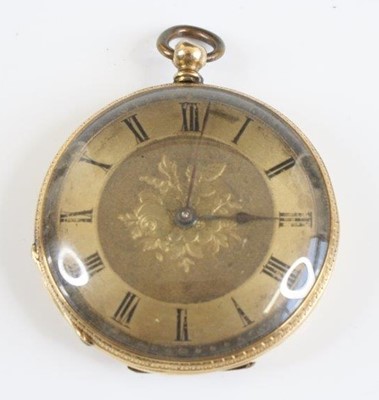 Lot 2351 - An 18ct gold open faced keywind pocket watch,...