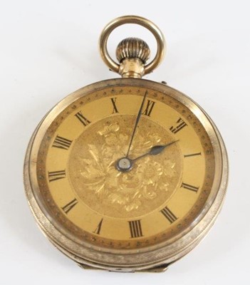 Lot 2345 - A 9ct yellow gold manual wind open faced...