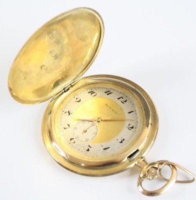 Lot 2370 - An 18ct gold Movado keyless full hunter pocket...