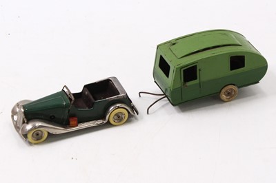 Lot 1911 - A Triang Minic pre-war limousine and caravan...