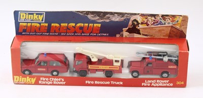 Lot 1410 - A Dinky Toys No. 304 Fire Rescue Set housed in...