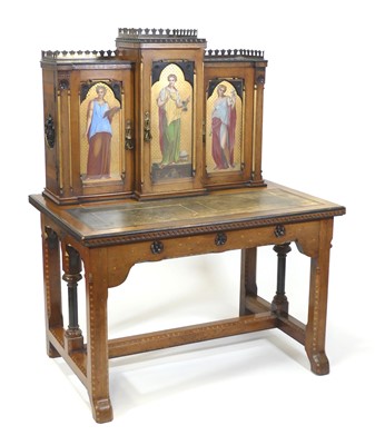 Lot 2621 - A Victorian inlaid walnut desk in the manner...