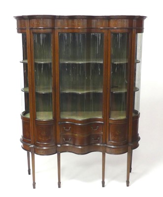 Lot 2559 - A Sheraton Revival mahogany inlaid china...