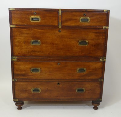 Lot 2579 - An early 19th century camphor wood and brass...