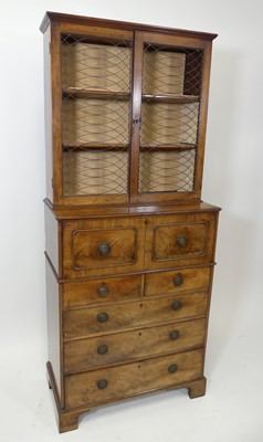 Lot 2586 - A Regency mahogany secretaire bookcase, of...