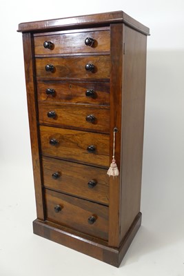 Lot 2560 - A Victorian rosewood Wellington chest, having...