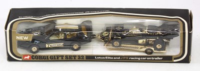 Lot 1483 - Corgi Toys gift set No. 32 Lotus JPS Team Car...