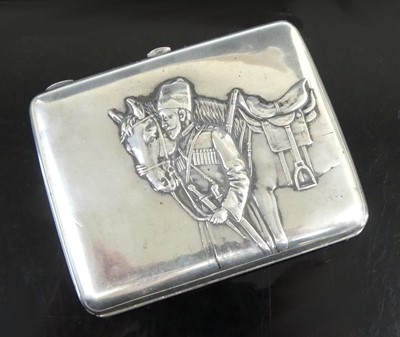 Lot 2161 - An early 20th century Russian silver cigarette...