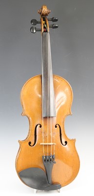 Lot 660 - A Continental violin, having a two piece maple...