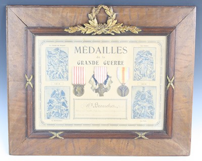 Lot 616 - A group of three French WW I medals to include...