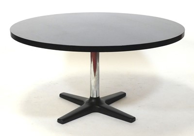 Lot 432 - A 1980s black ash circular breakfast...