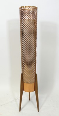 Lot 173 - A 1960s teak rocket lamp, having a pierced...