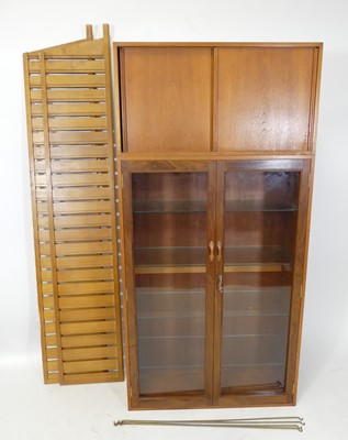 Lot 392 - A 1970s Ladderax teak modular wall unit,...