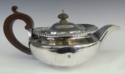 Lot 2210 - A George III silver bachelors teapot, of squat...