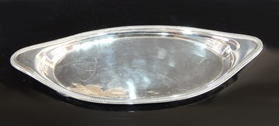 Lot 2246 - A George III silver pen tray, of oval form...