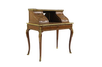 Lot 2571 - A Louis XV style kingwood and parquetry inlaid...