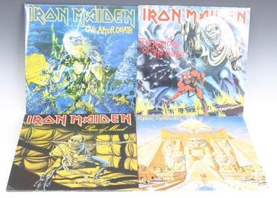 Lot 502 - Iron Maiden, a collection of LP's and 12"...