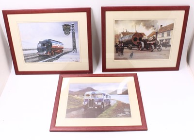 Lot 1068 - 3 Framed and Glazed Prints on Vintage Road...