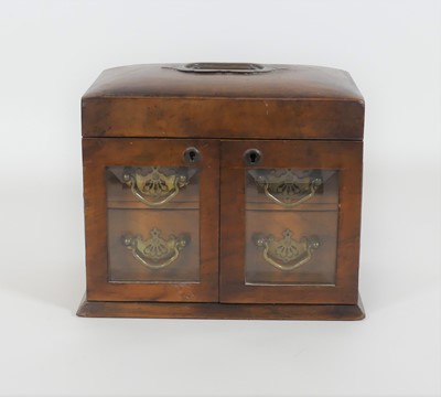 Lot 50 - A Victorian walnut dressing table box, width 23cm