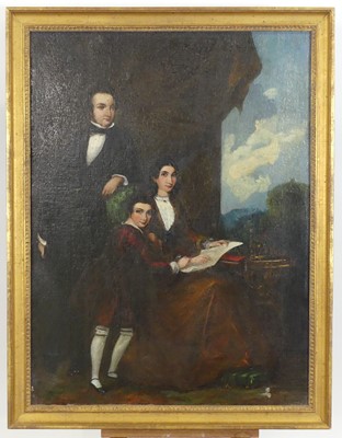 Lot 1005 - 19th century English school - Family portrait,...