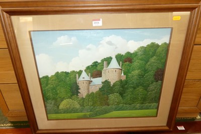 Lot 1016 - RL Handley - Normandy Castle, gouache, signed...