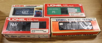 Lot 1503 - A Lionel group of four boxed 0-scale rolling...