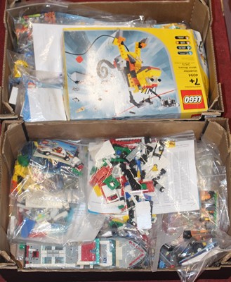 Lot 1535 - Two trays containing loose and bagged Lego...