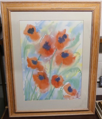 Lot 1026 - Linda Fay Powell - Wildflowers, watercolour...