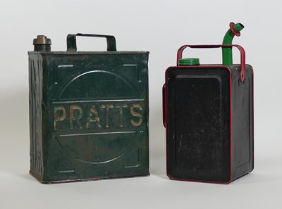 Lot 87 - A vintage Pratts green painted fuel canister,...