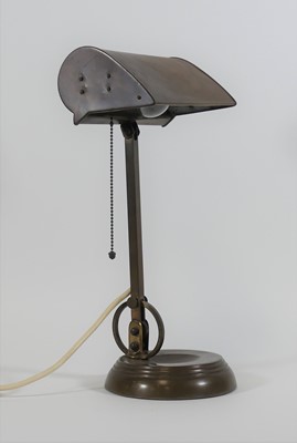 Lot 20 - A 20th century brass adjustable desk lamp,...