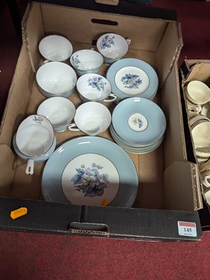 Lot 145 - A Royal Worcester Woodland pattern part tea...