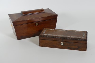 Lot 101 - A 19th century mahogany tea caddy, of...