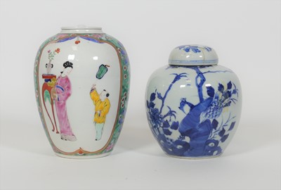 Lot 106 - A Chinese blue & white porcelain ginger jar,...