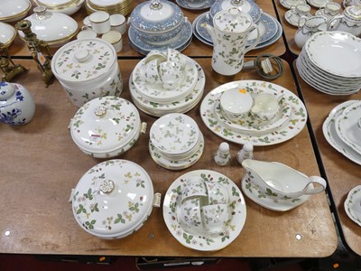 Lot 107 - A Wedgwood Wild Strawberry pattern part tea &...