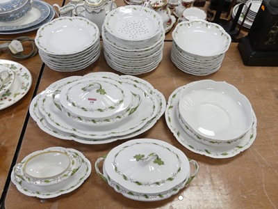 Lot 108 - A Limoges part dinner service, enamel...