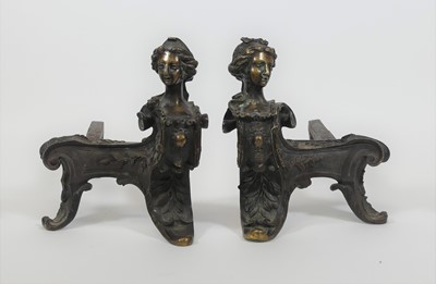 Lot 113 - A pair of 19th century Rococo style brass...