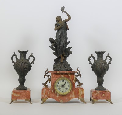 Lot 121 - An early 20th century French spelter and rouge...