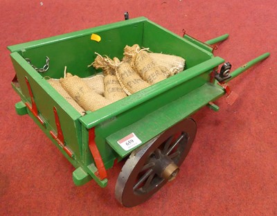 Lot 659 - A vintage painted wooden model of a cart,...