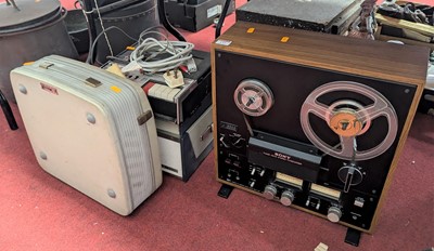 Lot 132 - A vintage Sony 3-head stereo tape recorder,...