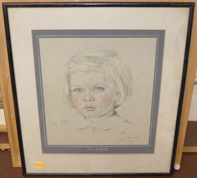 Lot 1049 - Contemporary school - Susan, pastel, together...