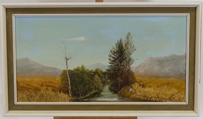 Lot 1066 - TE Bradley - Landscape oil on board, signed...