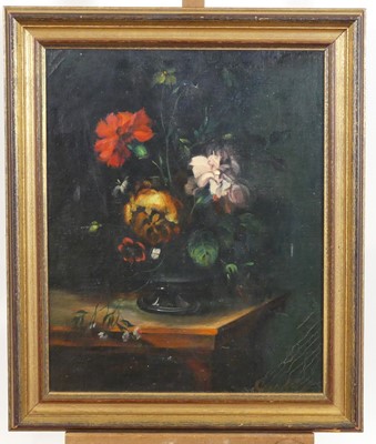 Lot 1053 - Zaklad Stolarski - still life with flowers in...