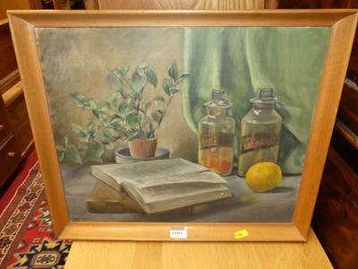 Lot 1103 - MH Wenn - still life with a lemon, oil on...